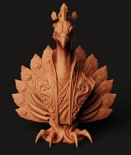 Royal Peacock Bust Multi-Color 3MF | Fantasy Art | Bambu Ready 3d model