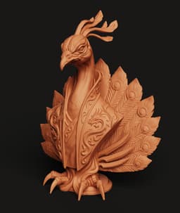 Royal Peacock Bust Multi-Color 3MF | Fantasy Art | Bambu Ready 3d model