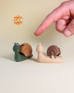 Snail Fidget Clicker Keychain 3d model