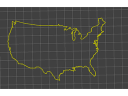 USA outline 3d model