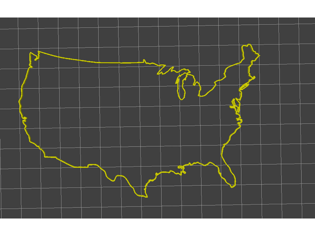 USA outline 3d model