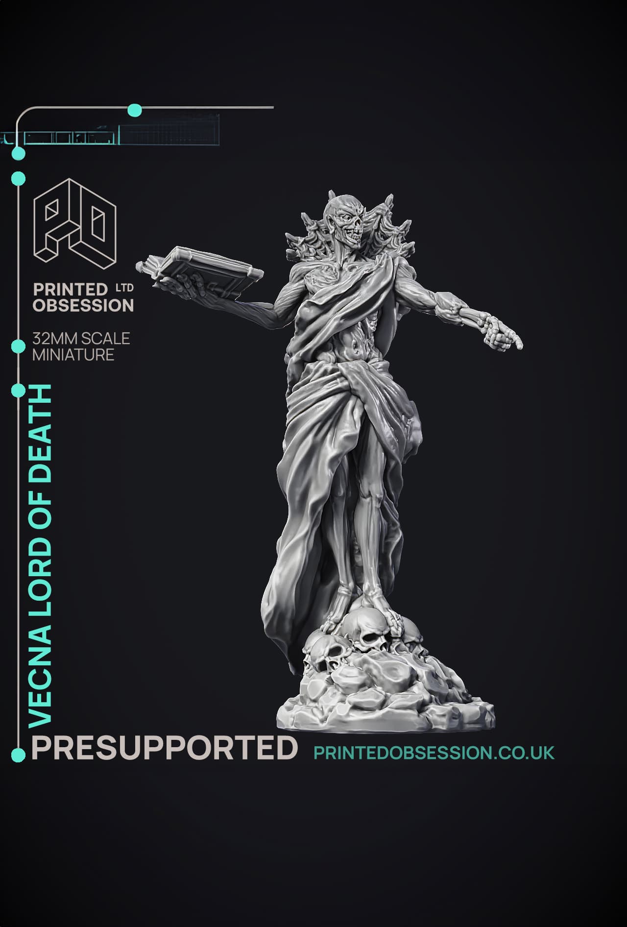 Vecna - Lord of Death - Lich - PRESUPPORTED - 32mm Scale 3d model