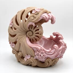 Ocean Nautilus Wave Desk Organizer Catchall 3d model