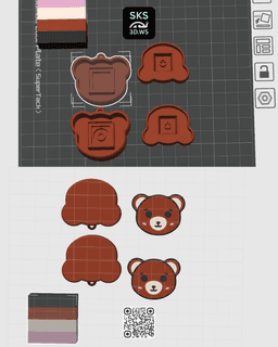 Bear Keycap clicker 3d model