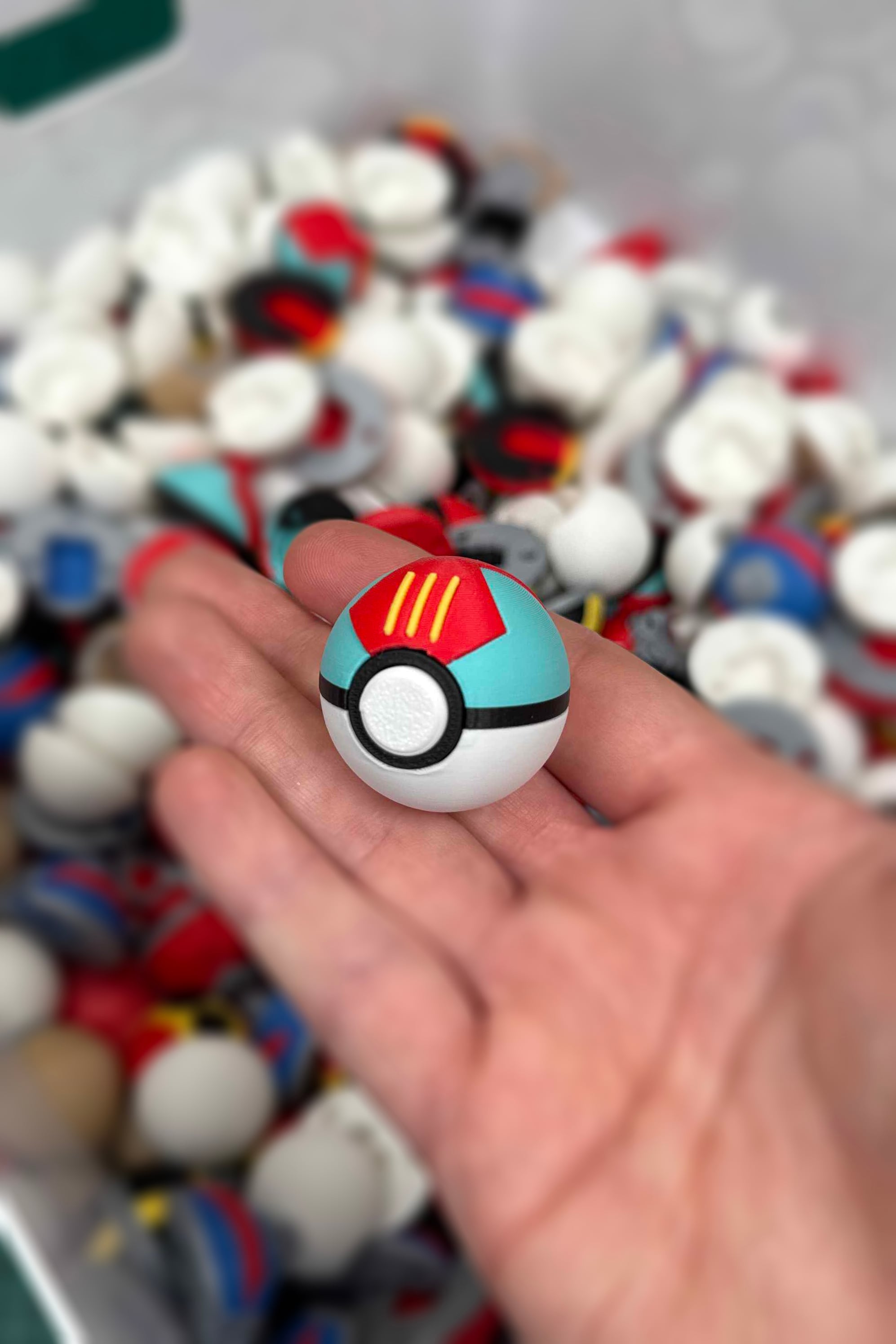 Pokeball Clicker Fidgets - PACK 6 3d model