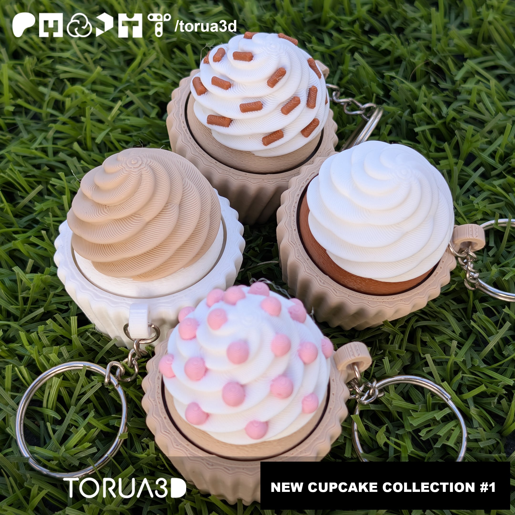 CUPCAKES COLLECTION FIDGET KEYCHAINS 3d model