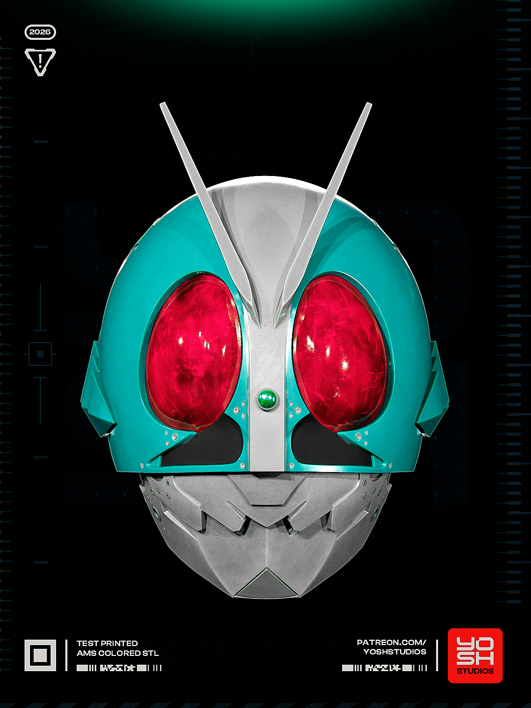 Kamen Rider Mask 3d Printer STL 3d model