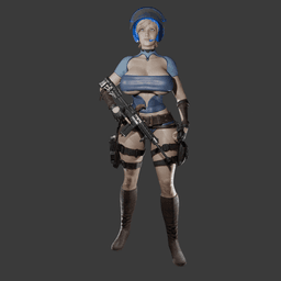 Sexy Future Cop Female V2 3d model