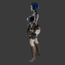 Sexy Future Cop Female V2 3d model