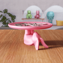 Playful Bunny Tray - Functional Jewelry & Key Organizer 3d model