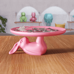 Playful Bunny Tray - Functional Jewelry & Key Organizer 3d model