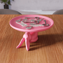 Playful Bunny Tray - Functional Jewelry & Key Organizer 3d model