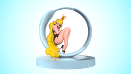 Retro 80s Fantasy Princess - Stylized Cartoon Pin-Up 3d model