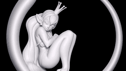 Retro 80s Fantasy Princess - Stylized Cartoon Pin-Up 3d model