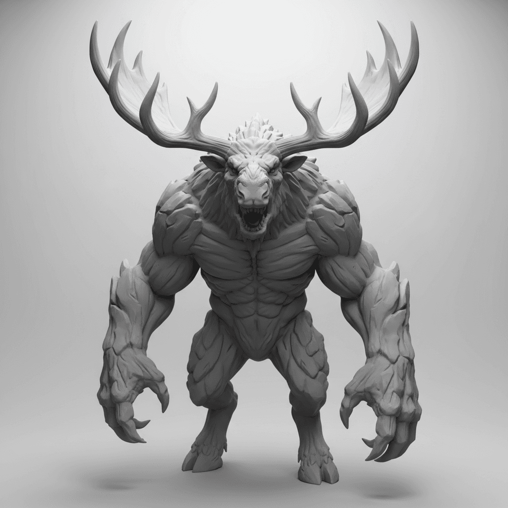 Mutant Moose Titan Creature Printable STL Design 3d model