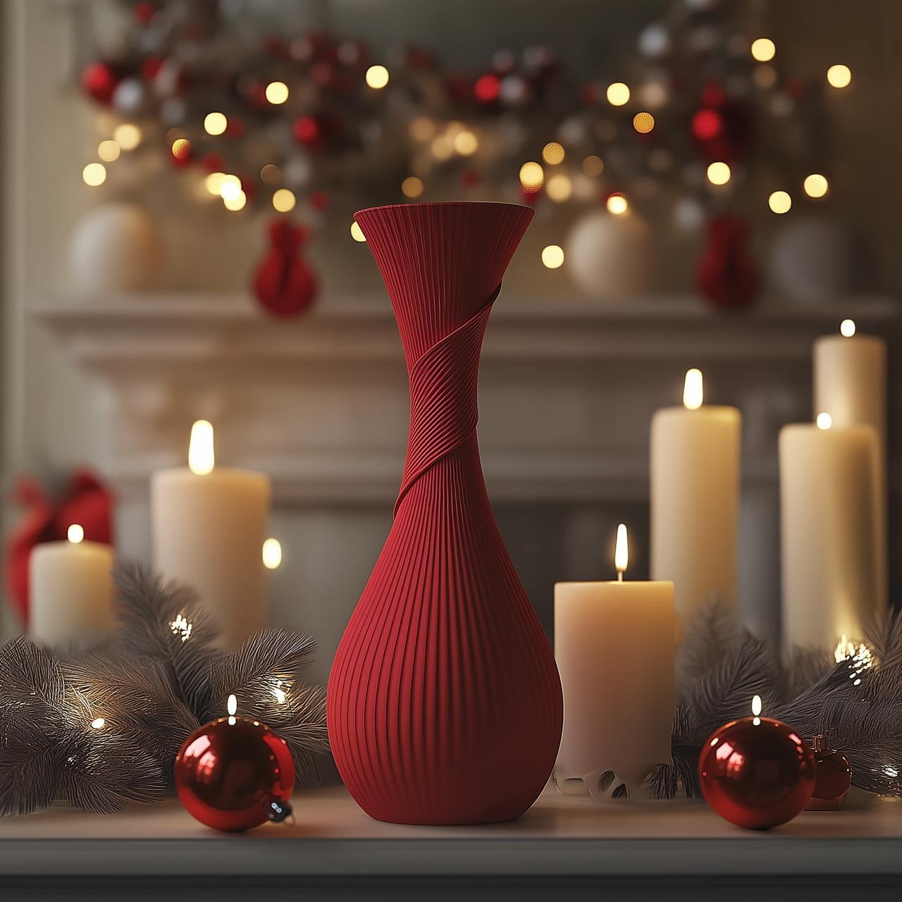 Yuletide Vase for Simple Festive Home Decor 3d model