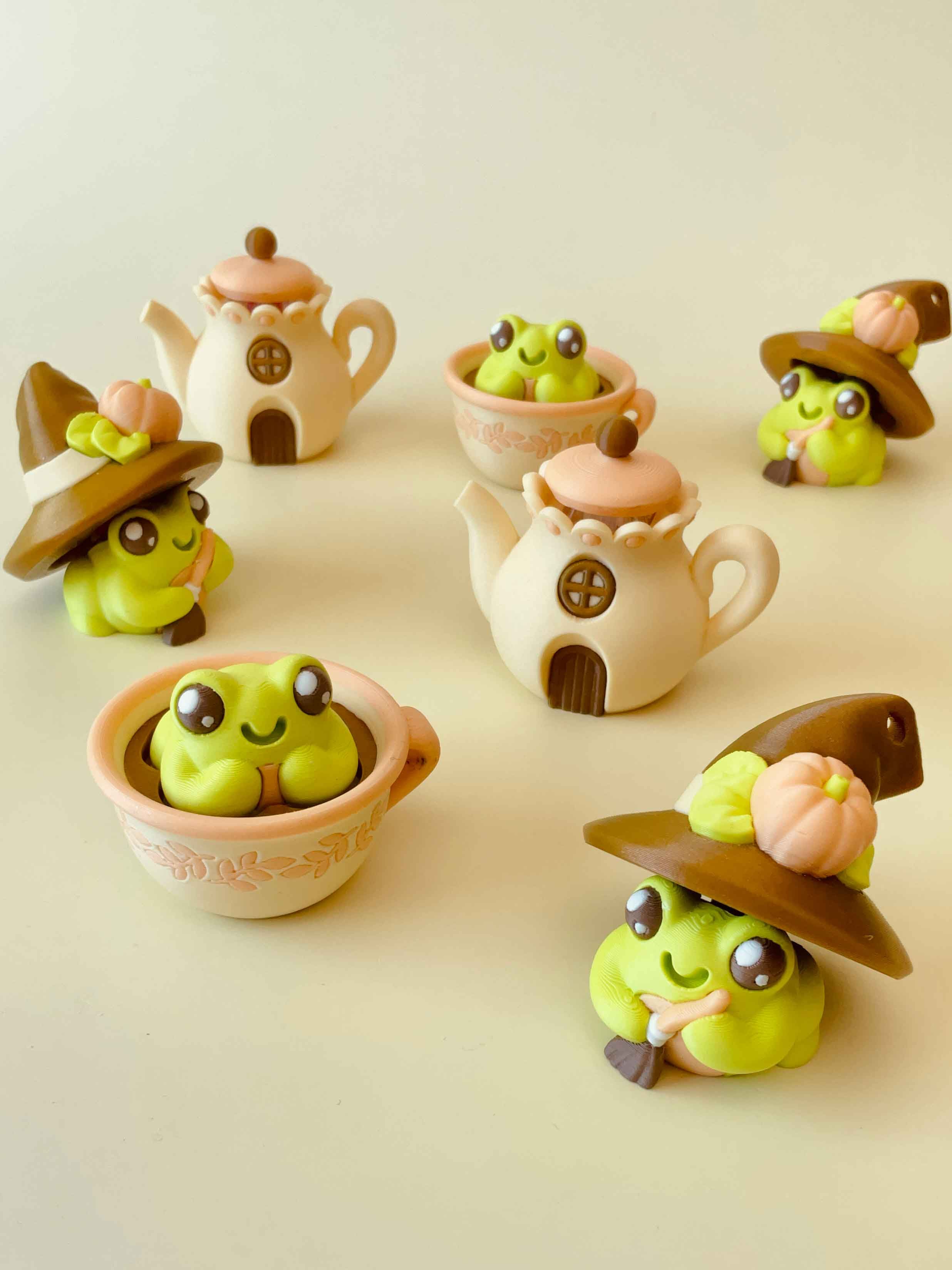 Teacup Frog Clicker Keychain Fidget Toy 3d model