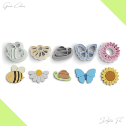 Spring Polymer Clay Cutter Package, 5 Models, 2 Cutter Version, 5 Sizes Included, No: 1093 3d model