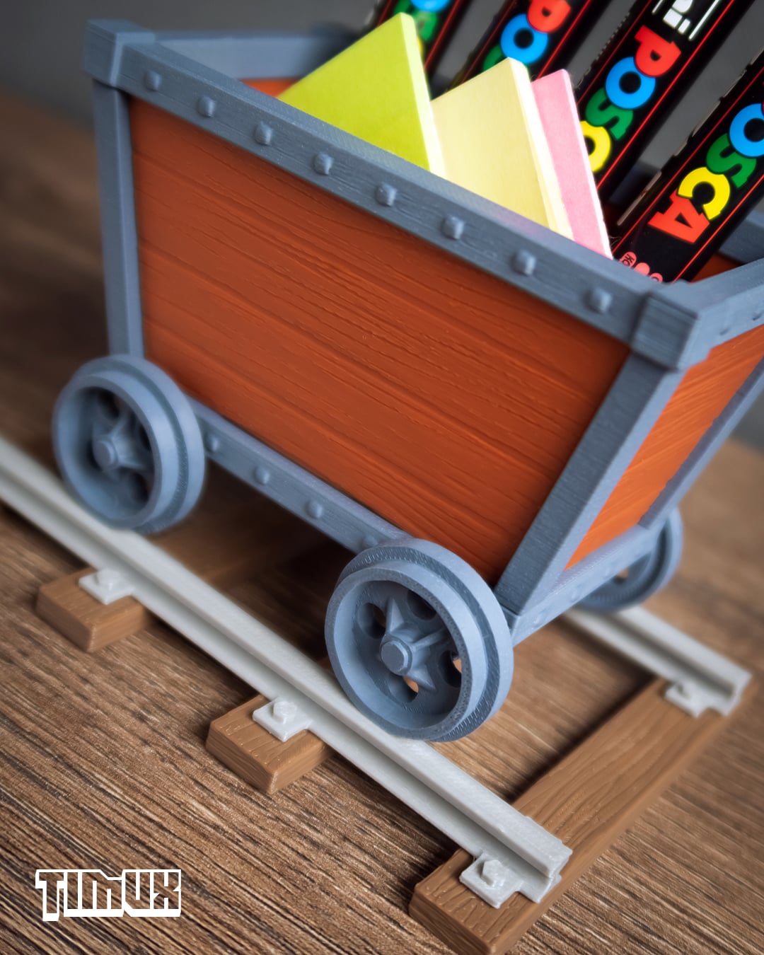 VINTAGE MINECART - PEN HOLDER 3d model