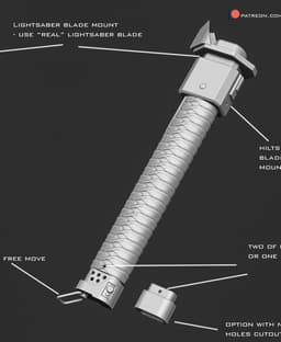 Ronin lightsaber - functional 3d model