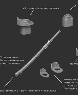 Ronin lightsaber - functional 3d model