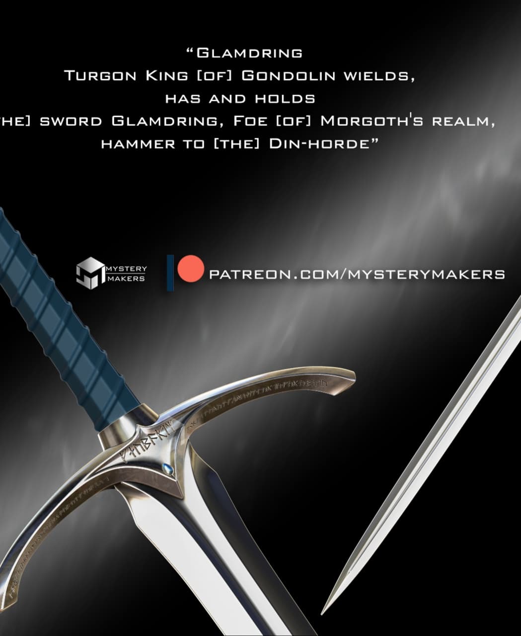 Glamdring sword with display stand 3d model