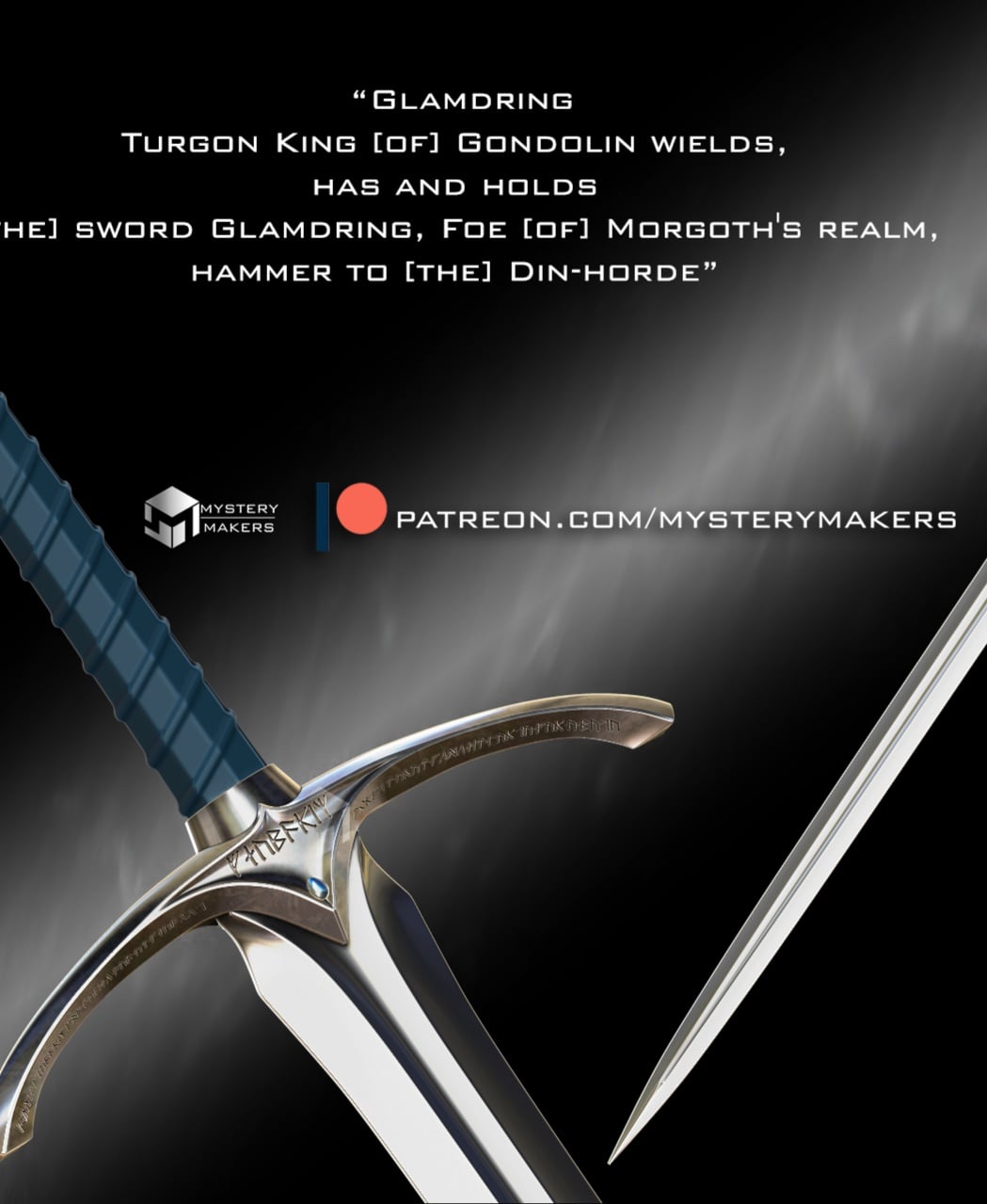 Glamdring sword with display stand 3d model
