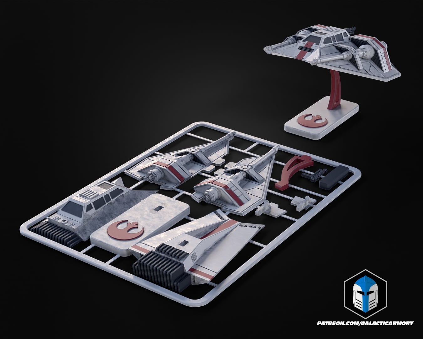 Snowspeeder Vehicle Kit Card - 3D Print Files 3d model