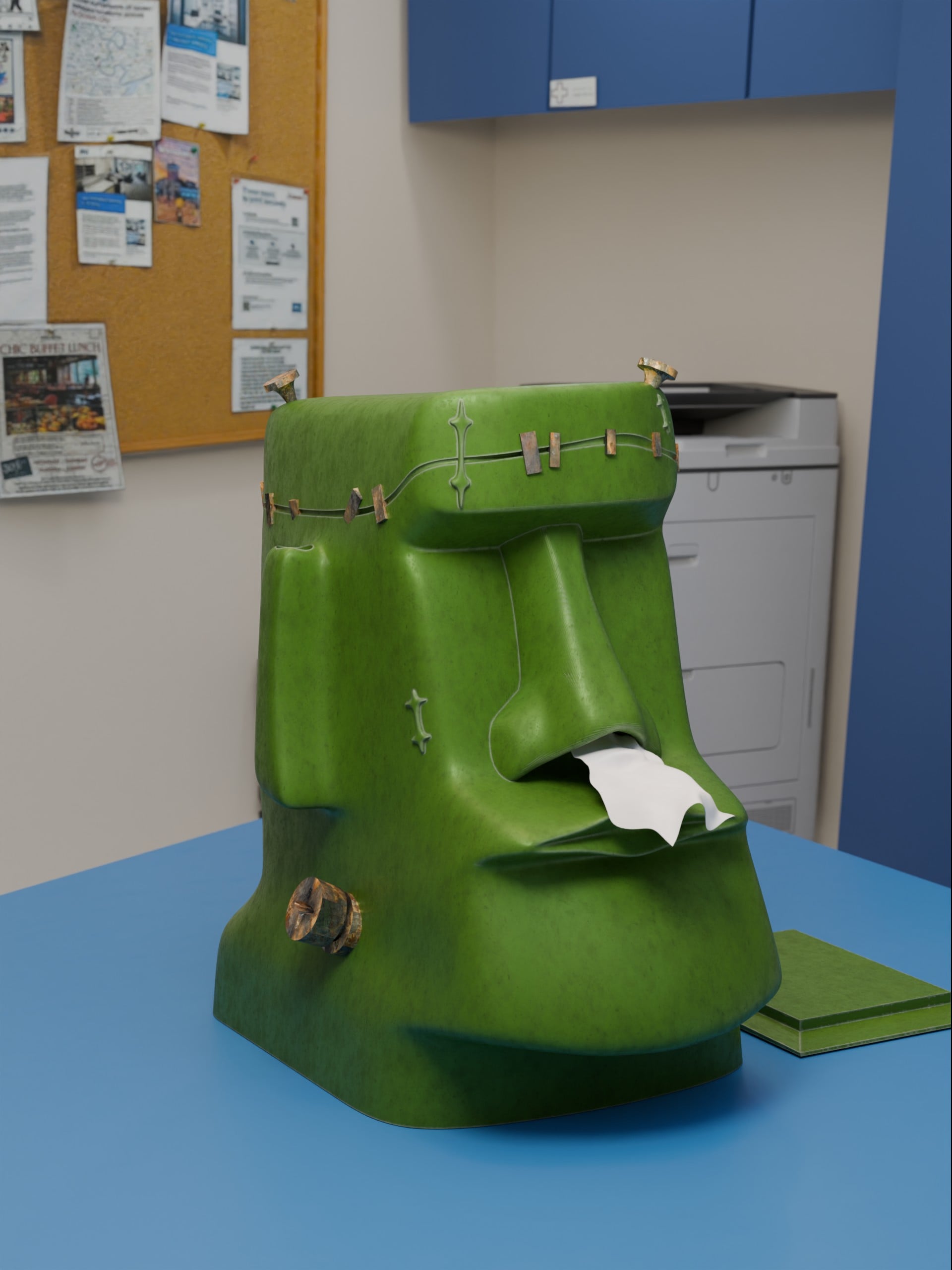 Frankenstein x Moai Tissue Box 3d model