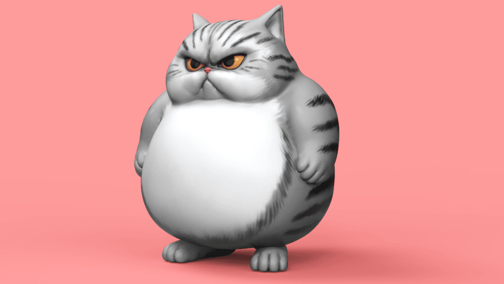 Angry Chubby Cat 3d model