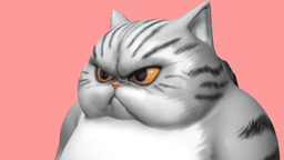 Angry Chubby Cat 3d model