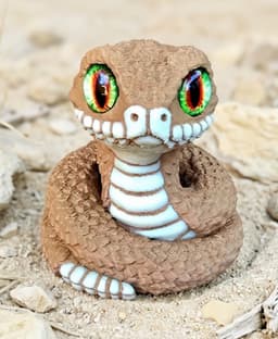 Rattlesnake Peeperz 2 Versions Realistic Glass and Painted Eyes 3d model