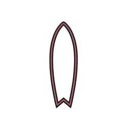 Surfboard Cookie Cutter STL File - 4 inches 3d model