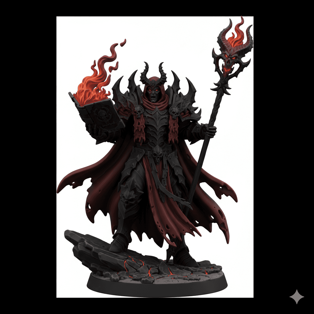 Infernal Priest Burning Scripture Printable STL Model 3d model