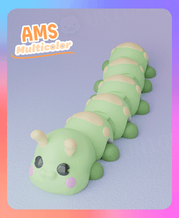 Flexi Caterpillar Keychain (Multicolor) 3d model