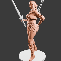 Swashbuckling Sword Woman v2 3d model