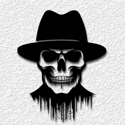 fedora skull wall art Halloween decor 3d model