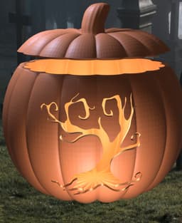 Spooky Tree Jack o' Lantern 3d model