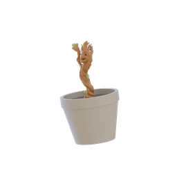 Springy Baby Groot in Pot 3d model