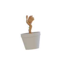 Springy Baby Groot in Pot 3d model