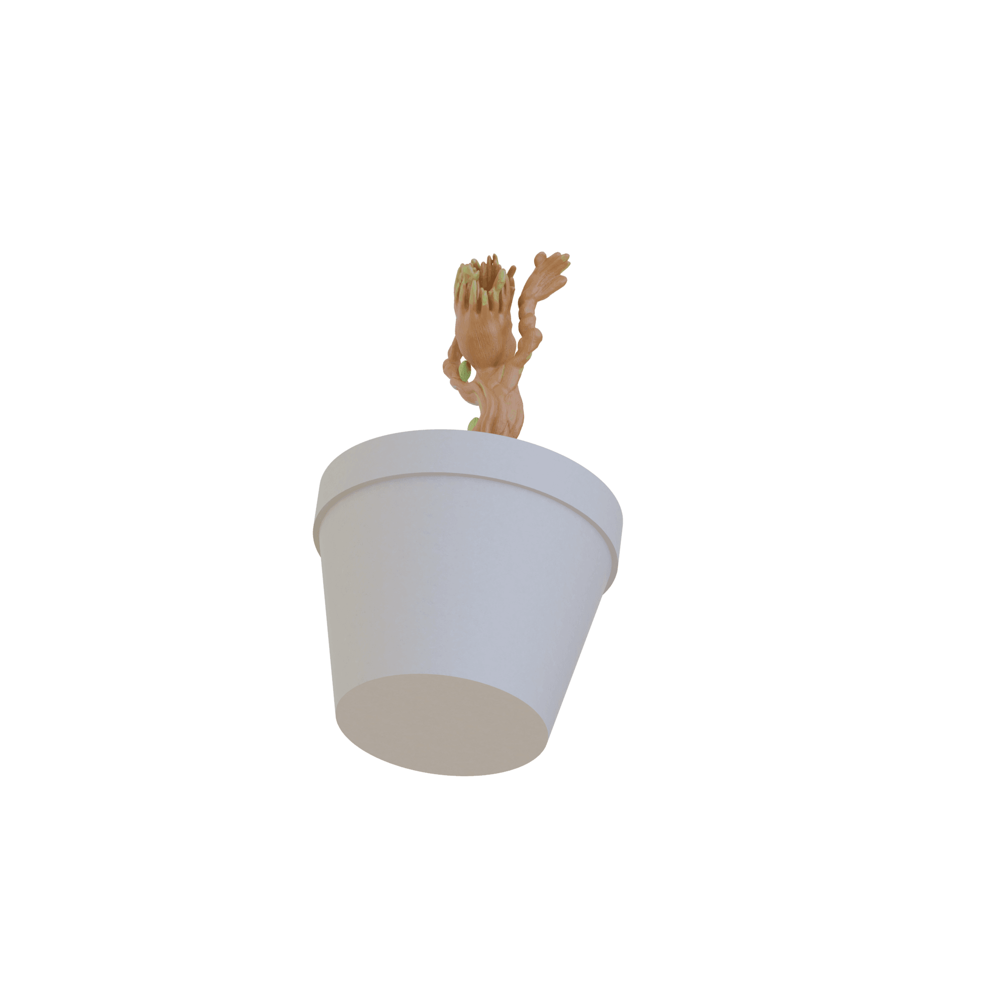 Springy Baby Groot in Pot 3d model