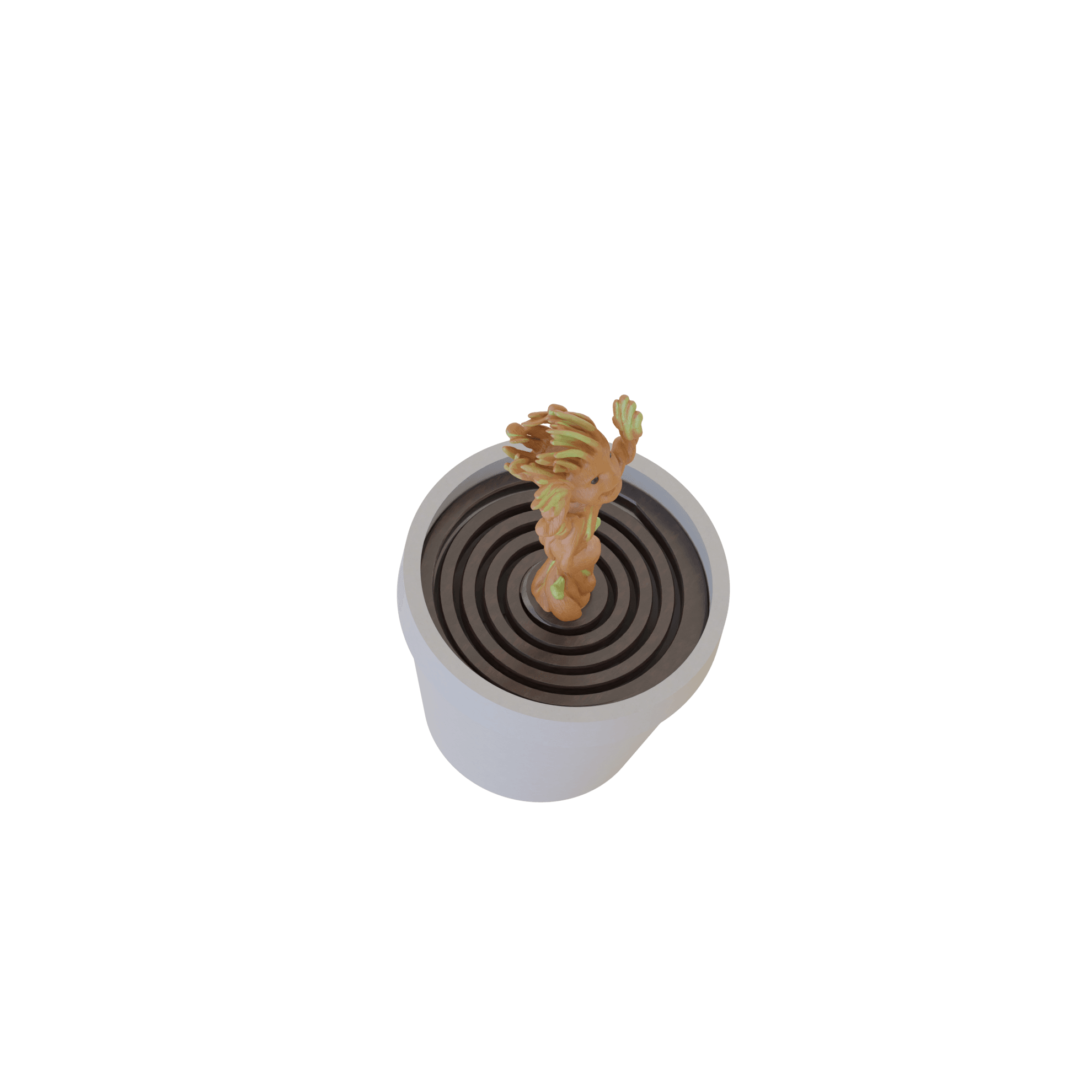 Springy Baby Groot in Pot 3d model