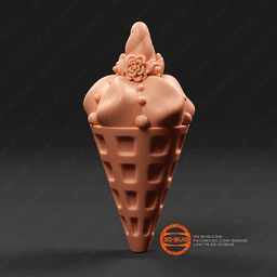 Waffle cone in unicorn style 3d model