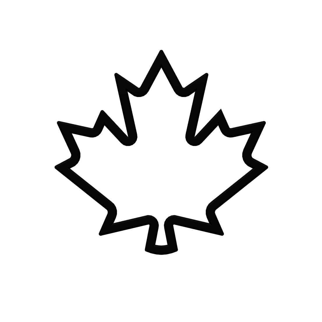 Maple Leaf Cookie Cutter STL File - 4 inches 3d model