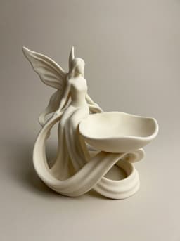 Enchanted Winged Fairy Jewelry Dish | Whimsical Vanity Decor 3d model