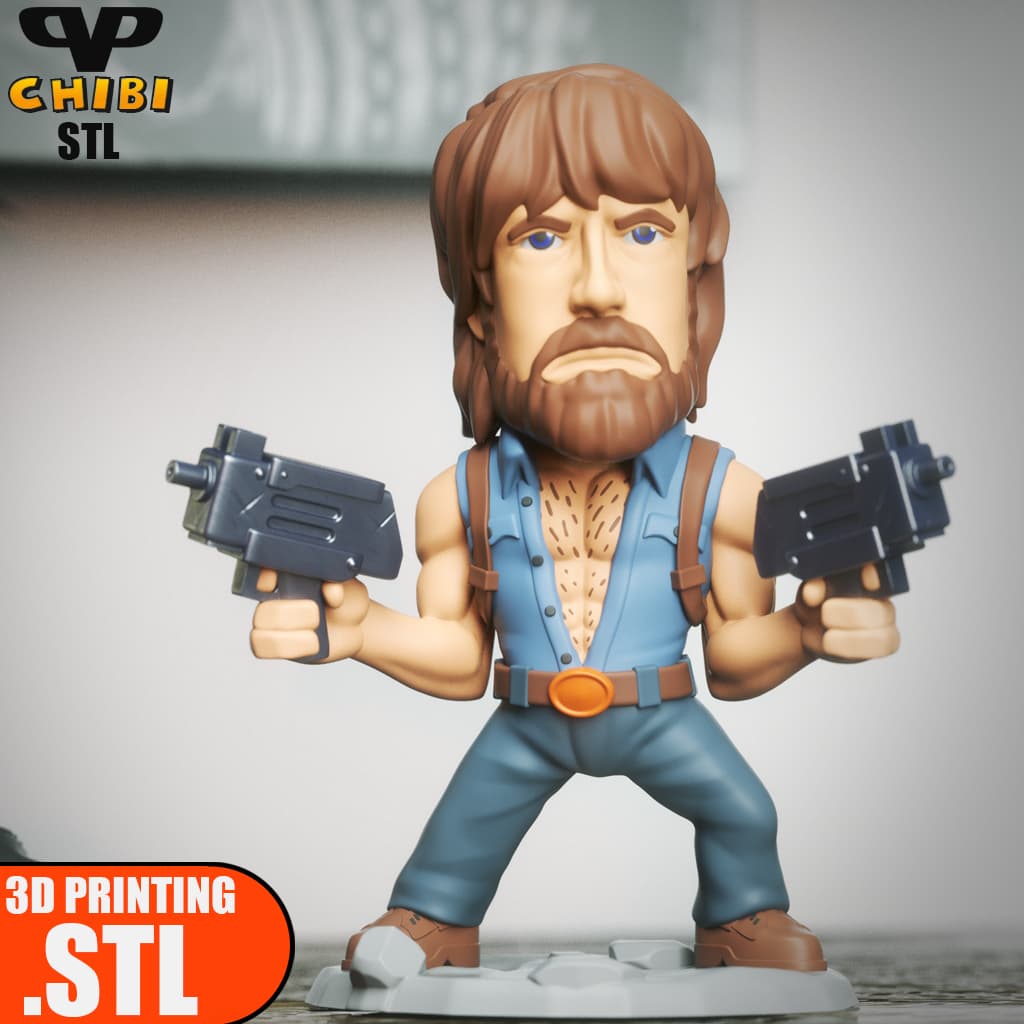 Chuck Norris Chibi STL for 3D Printing ChibiSTL 3DXM 3d model