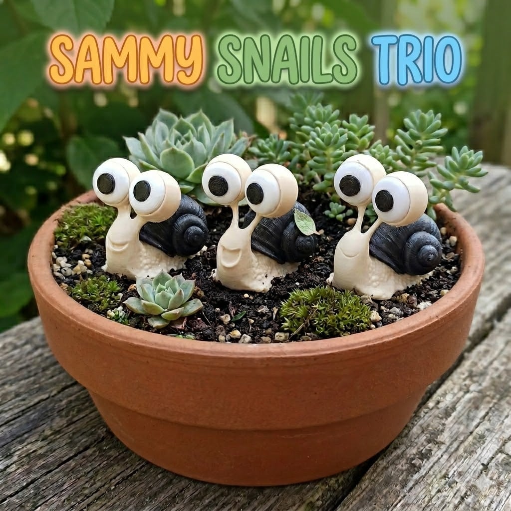 Sammy Snails Trio - Cute Desk Buddies (Multipart) 3d model
