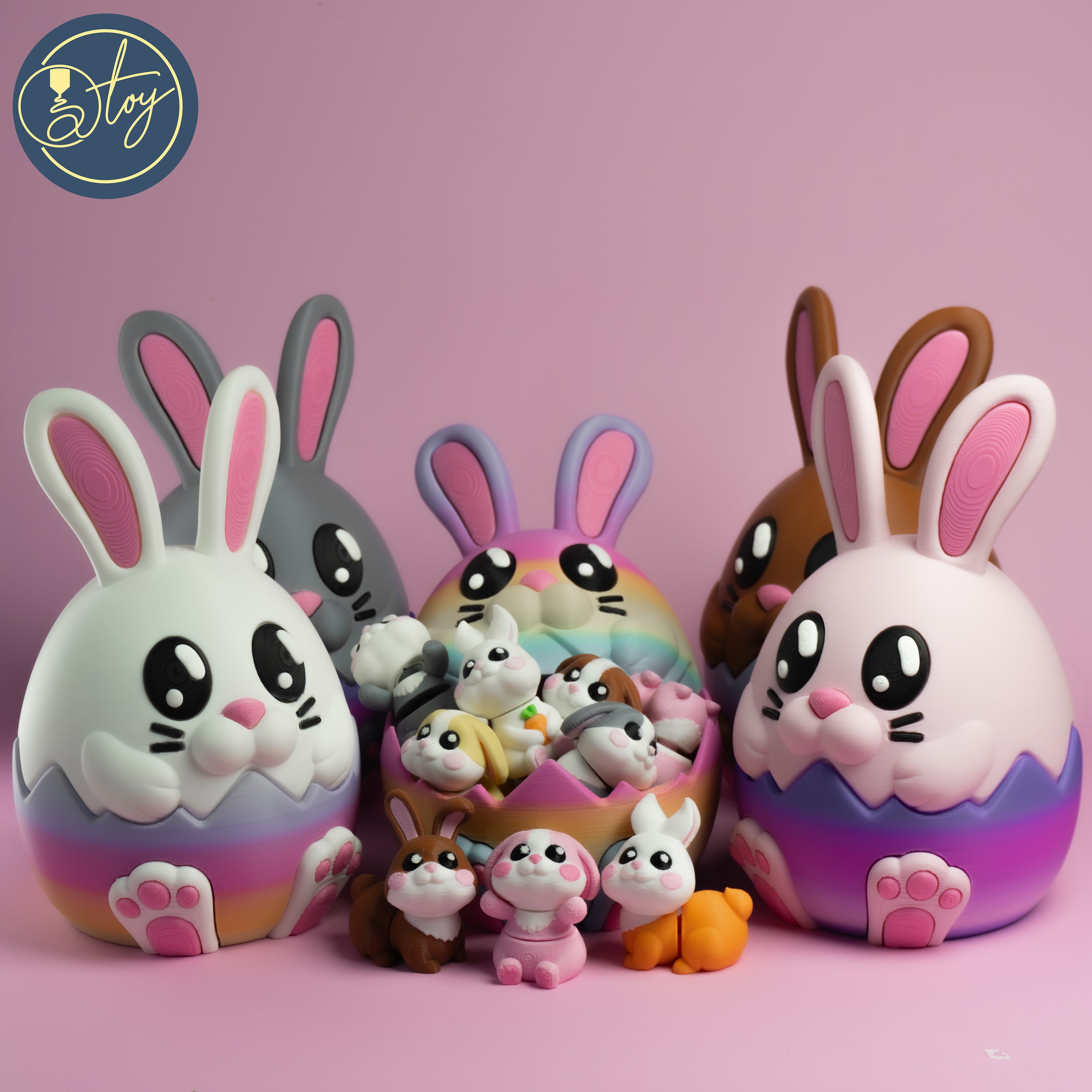 Bunny / Rabbit Egg Container 3d model