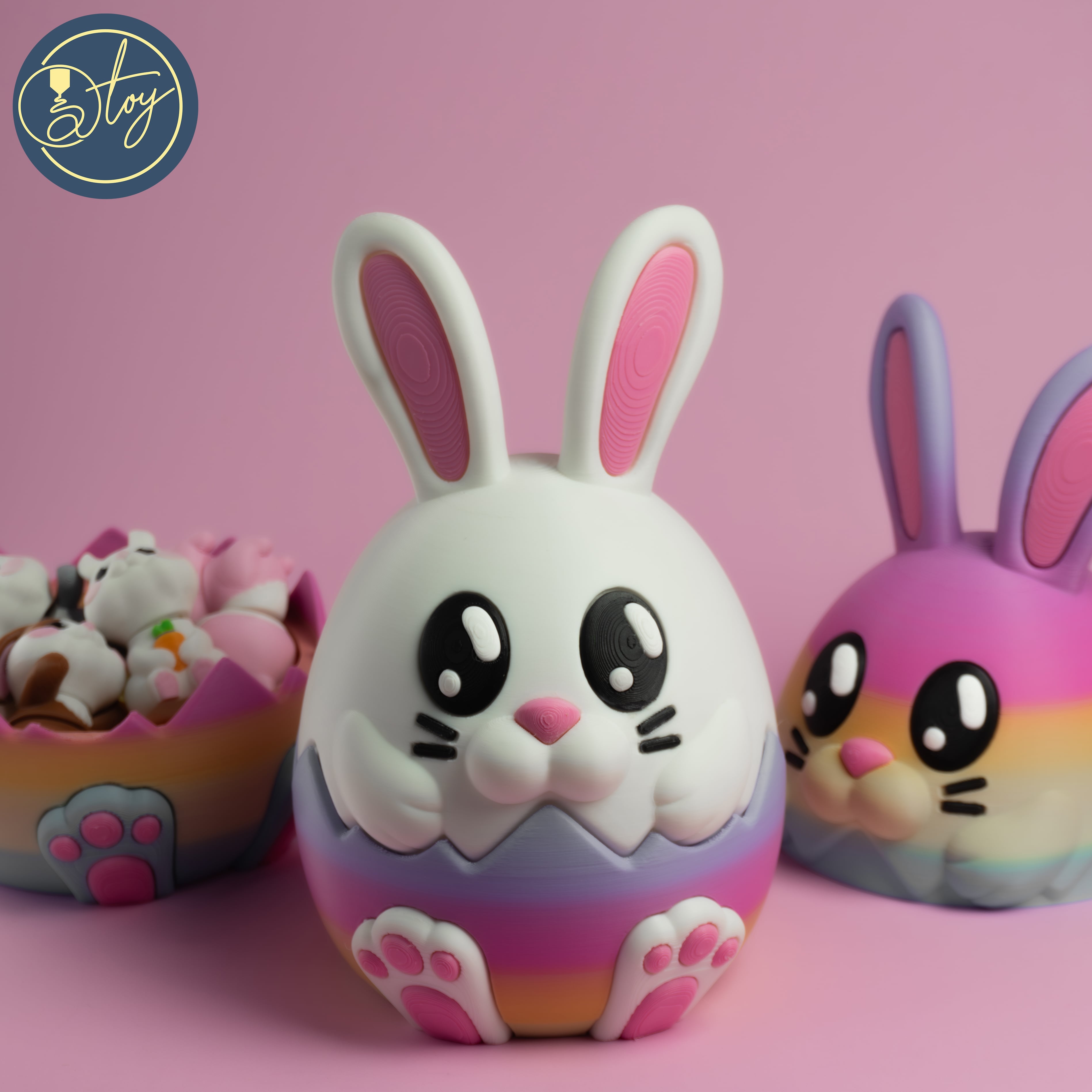 Bunny / Rabbit Egg Container 3d model