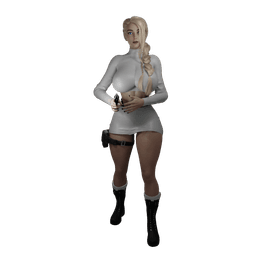 Curvy Spy with her pistol v2 3d model